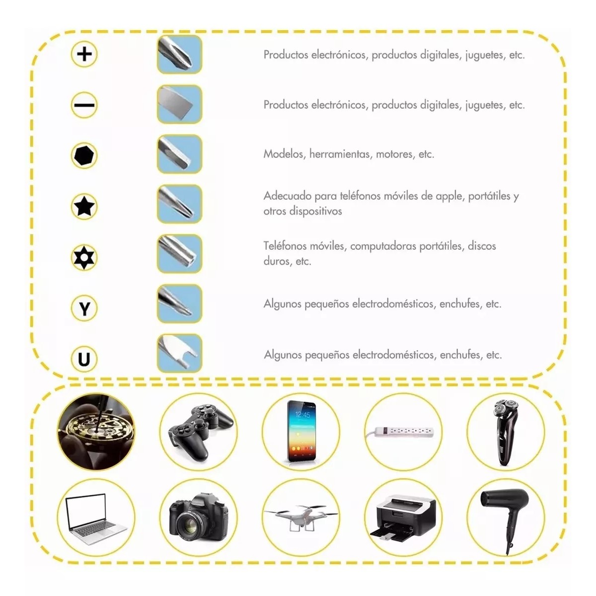 Juego De Desarmadores y Kit Destornilladores Negro 124 pz