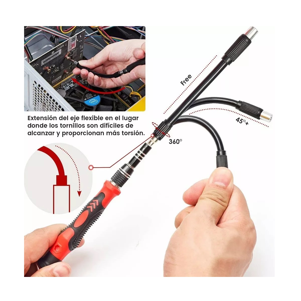 Kit De Desarmador Herramientas Reparo Precisión Pc 115 En 1 Negro/Rojo