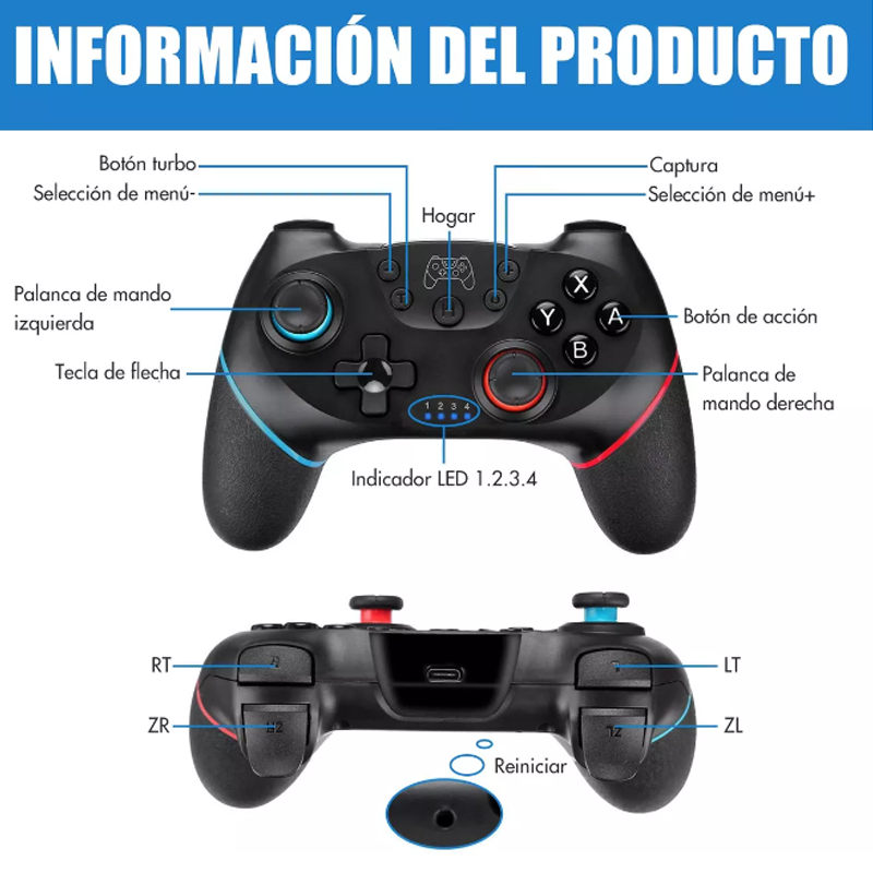 Control Inalámbrico Gamepad Y Joystick Para Nintendo Switch