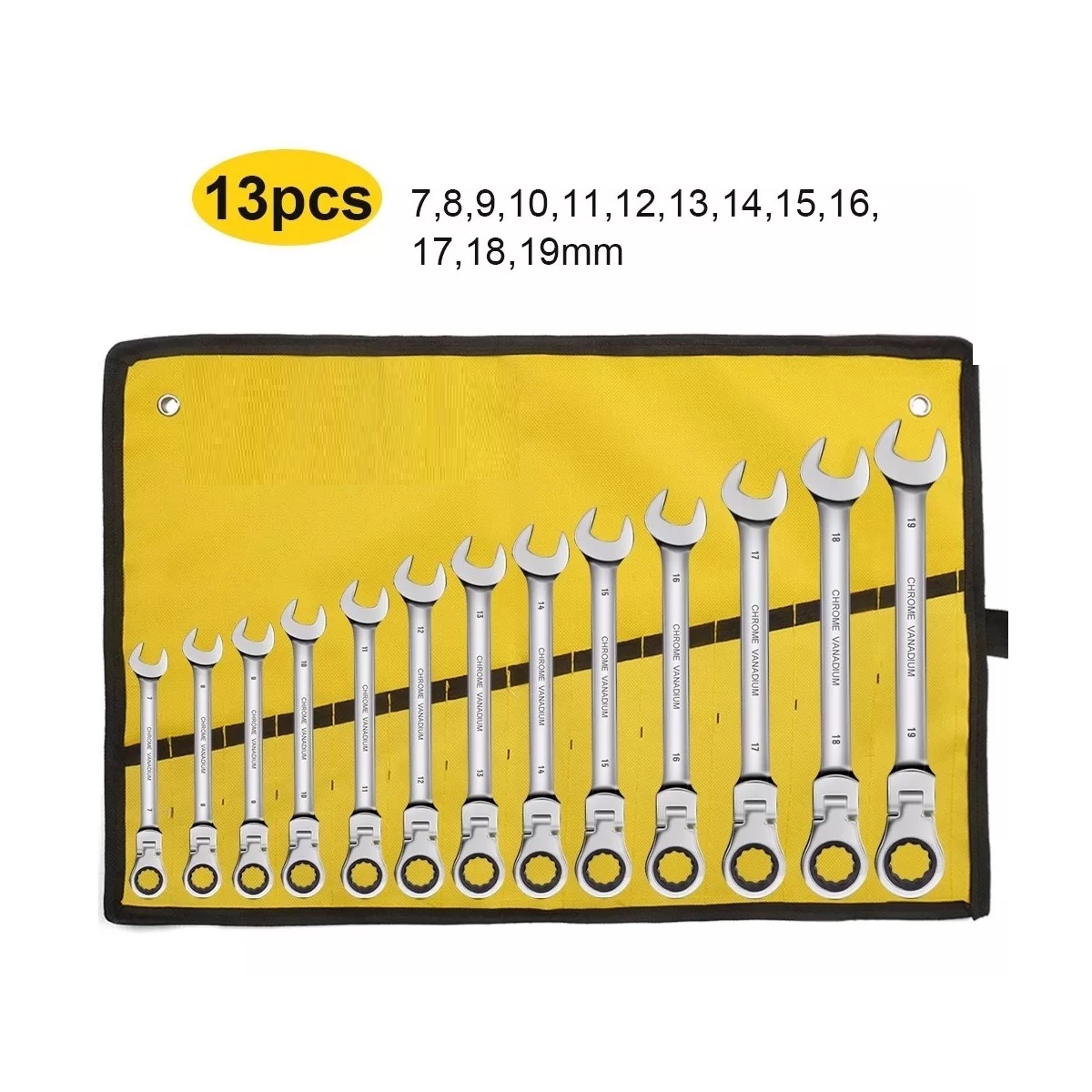 Kit De Llaves De Matraca Mecánicas, 13 Piezas Gris.