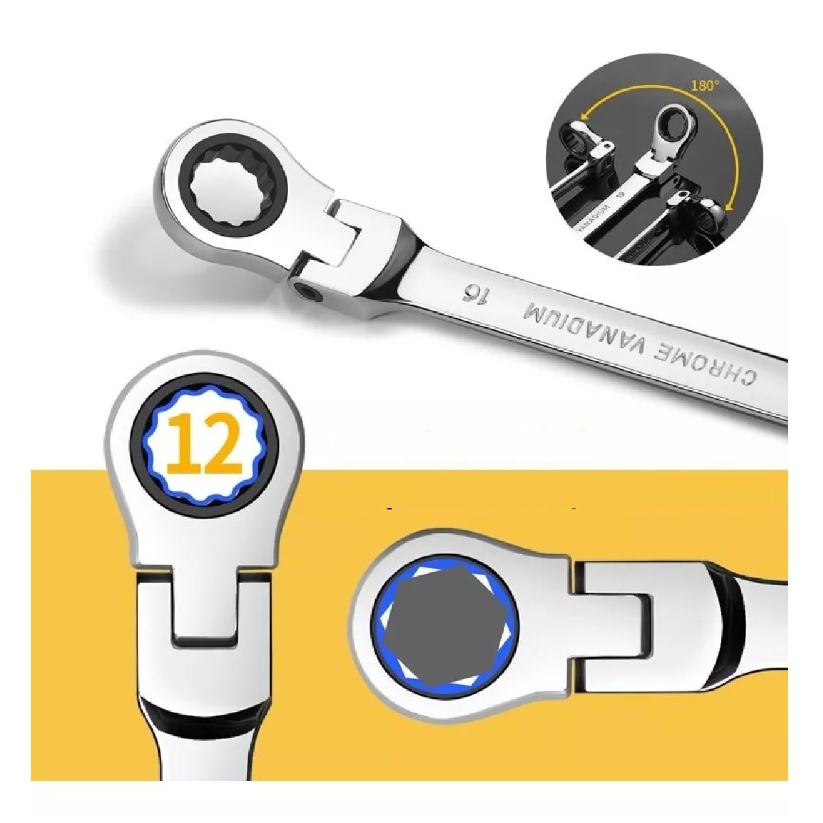 Kit De Llaves De Matraca Mecánicas, 13 Piezas Gris.