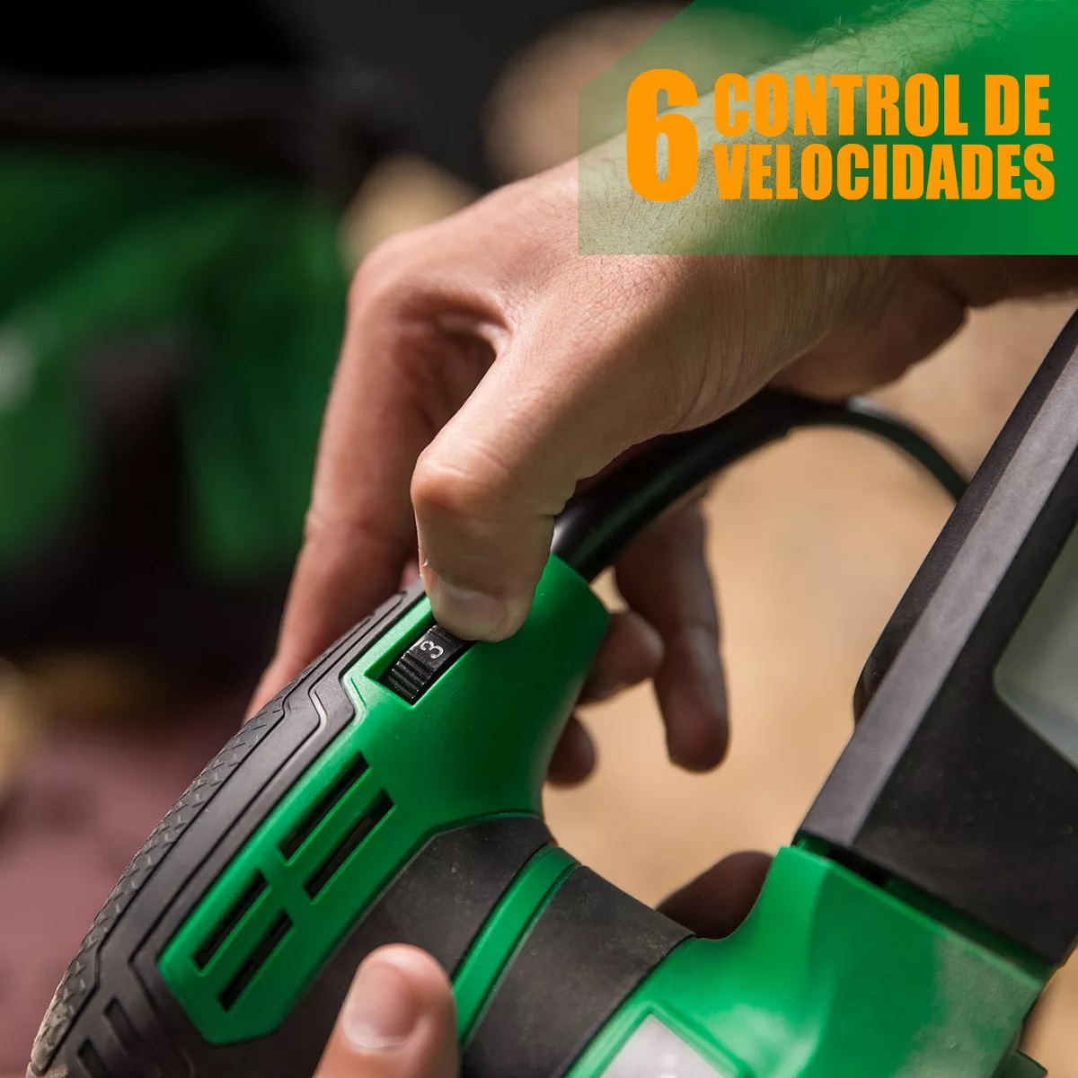 Lijadora roto orbital verde y negro 60Hz 450W 127V.