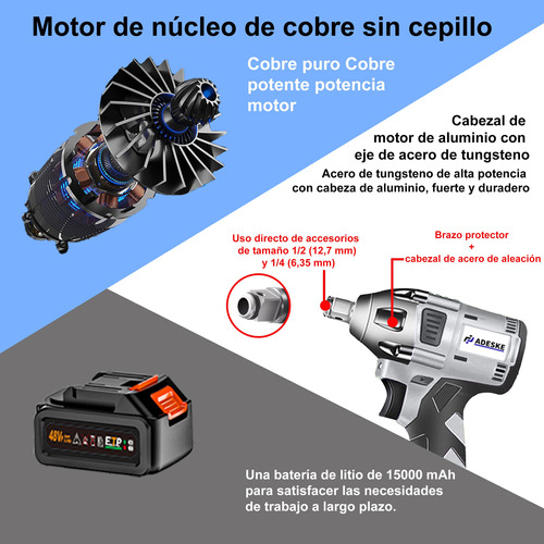 Llave De Impacto Inalambrico Taladro Recargable Kit Pistola