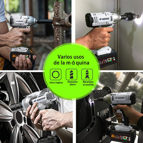 Llave De Impacto Inalambrico Taladro Recargable Kit Pistola