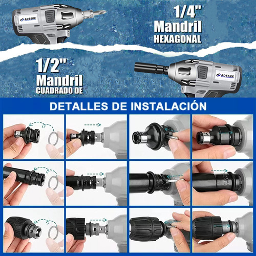 Llave De Impacto Inalambrico Taladro Recargable Kit Pistola