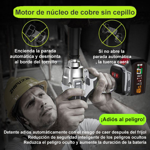 Llave De Impacto Inalambrico Taladro Recargable Kit Pistola