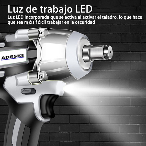 Llave De Impacto Inalambrico Taladro Recargable Kit Pistola