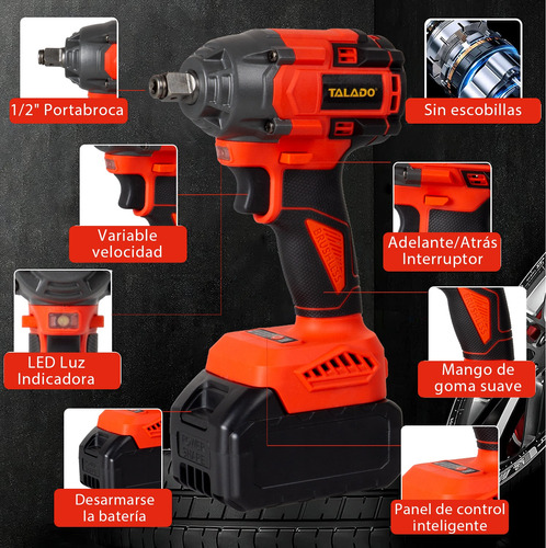 Kit Llave De Impacto Inalámbrica Taladro Con 2 Batería 4.0ah