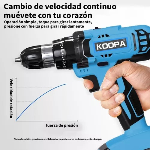 Koopa Taladro Atornillador D/impacto Inalámbr 3 En 1