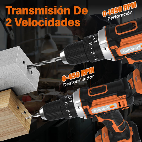 Taladro Atornillador De Impacto Inalámbrico De 1450rpm
