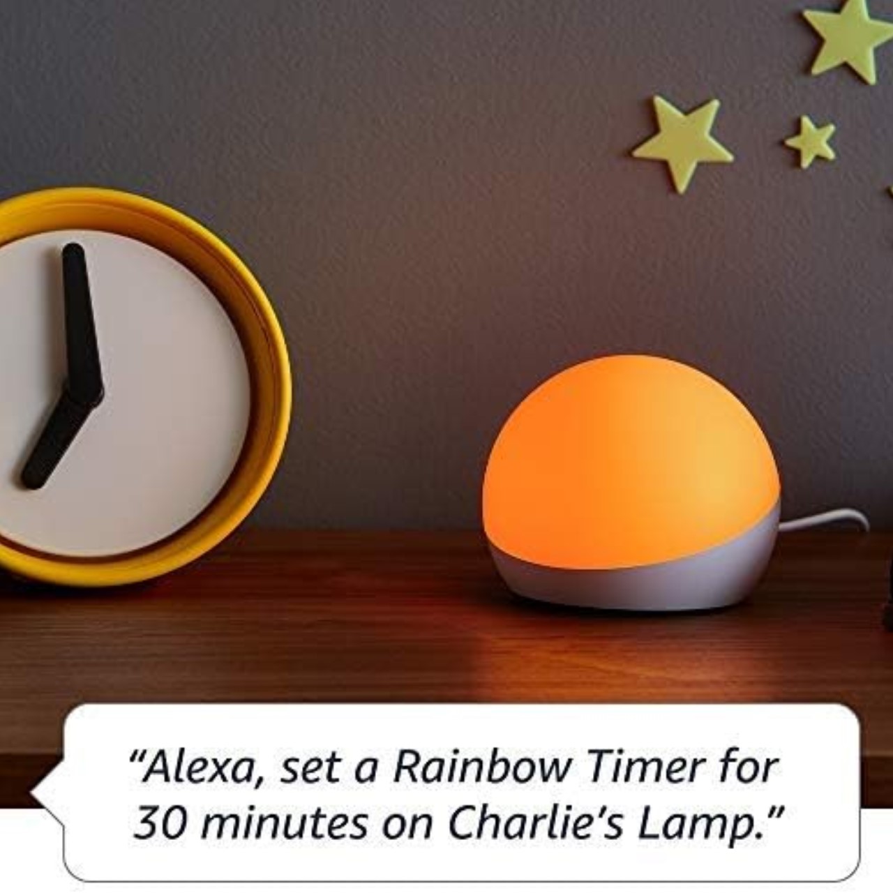 Lámpara inteligente multicolor Amazon Echo Glow blanco.