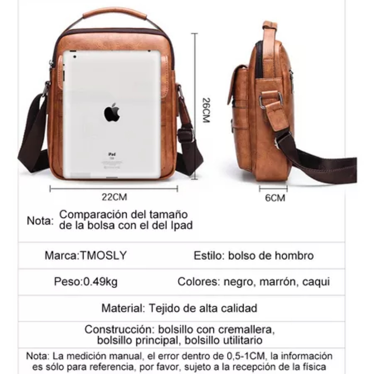 Bolso Mariconera Hombre Maletin Bandoleras Y Billetera Kit