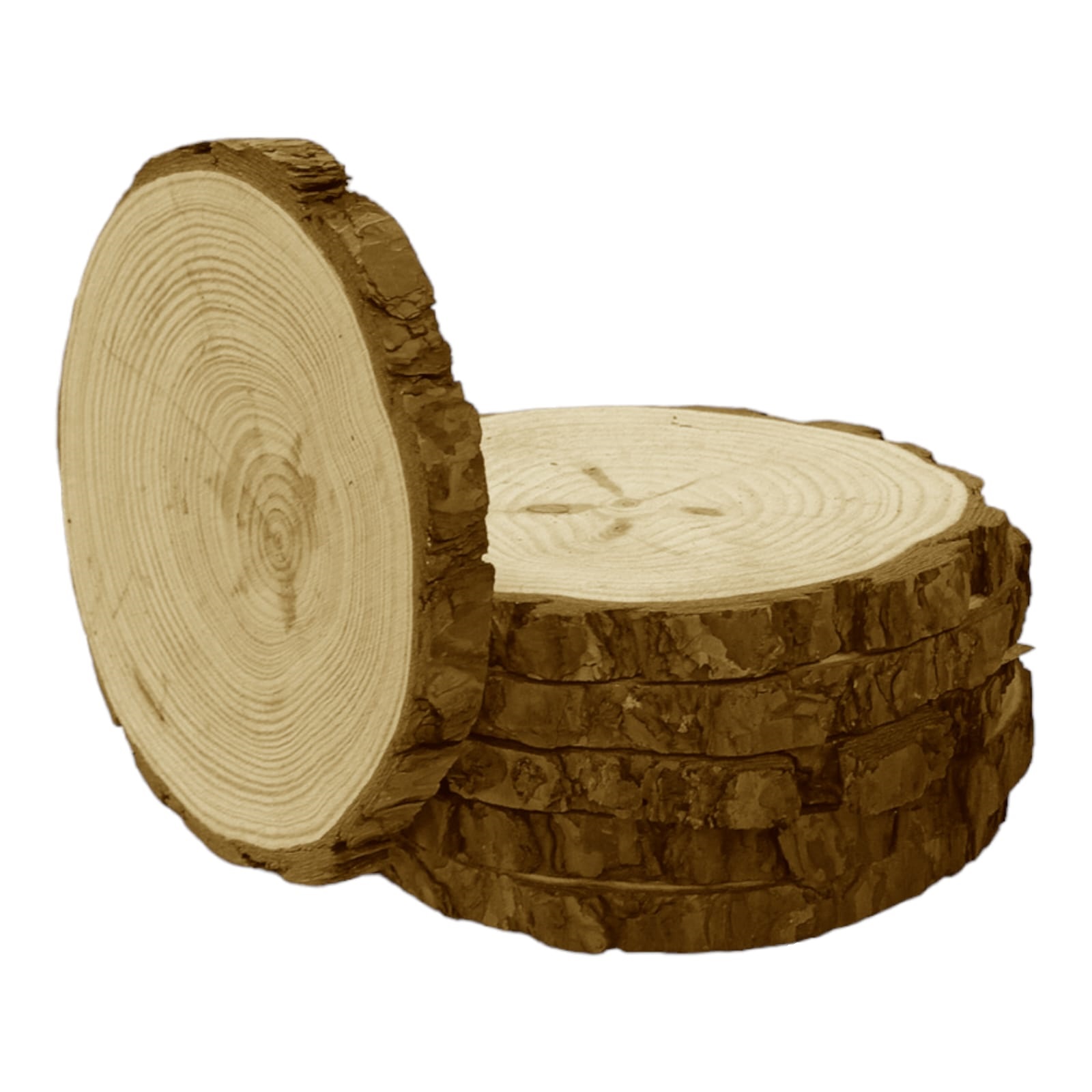 6 Rodajas De Madera Rústica Para Decoración 21 X 2 Cm