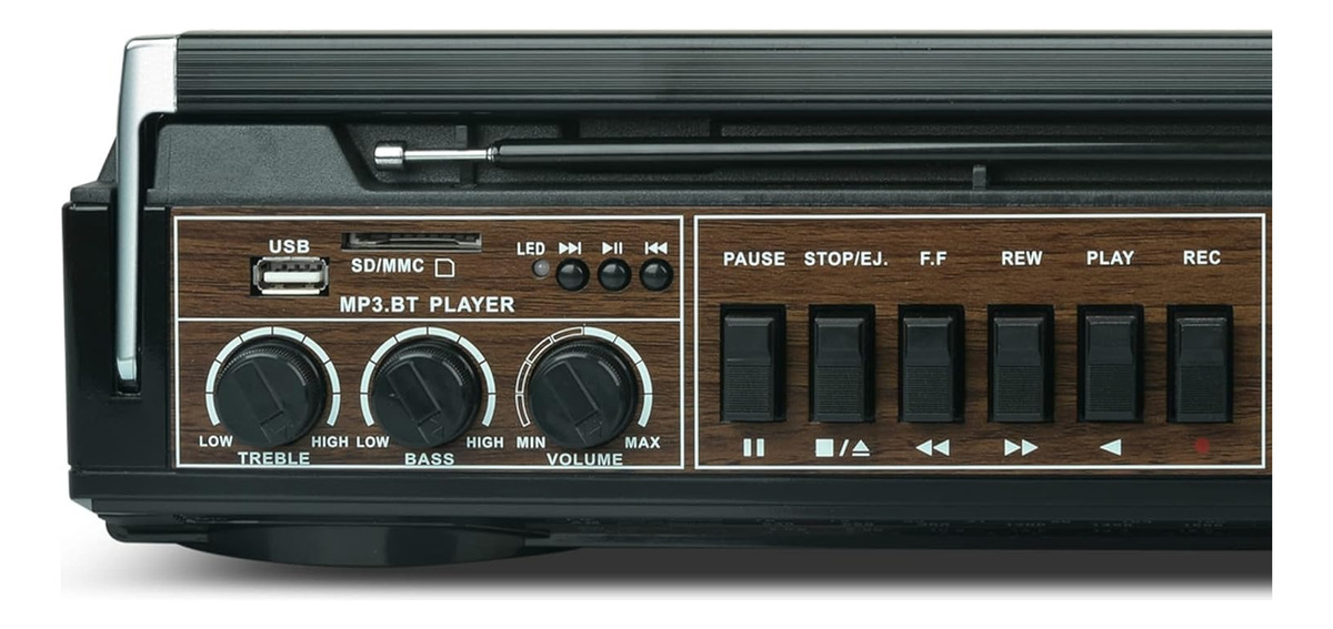 Radio Grabadora Retro Con Casette, Bluetooth, Radio FM, USB, RXC-25BT Audiobox.
