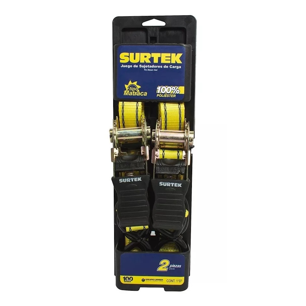 Juego De 2 Sujetadores Tensores Tipo Matraca 1.8m Surtek.