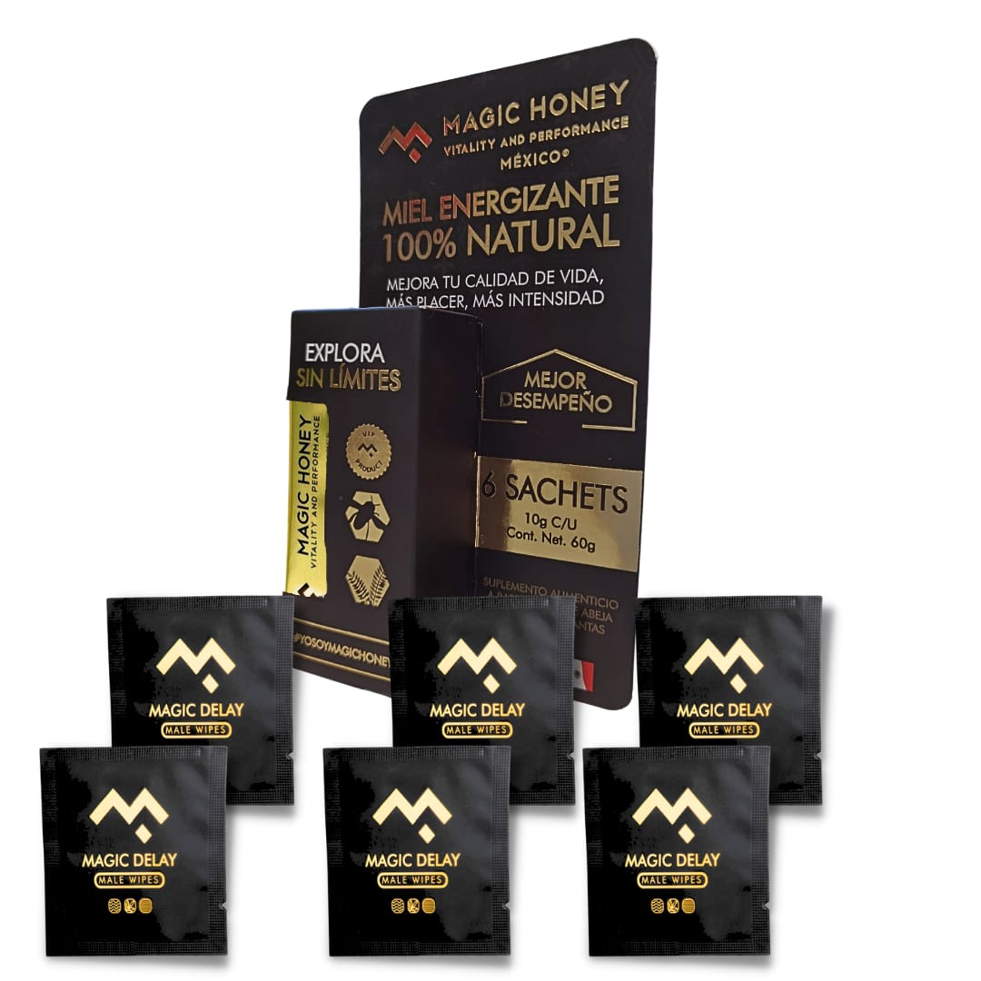 Magic Honey Original 6 Sachet+6 WIPE Magic Delay/Envio Gratis