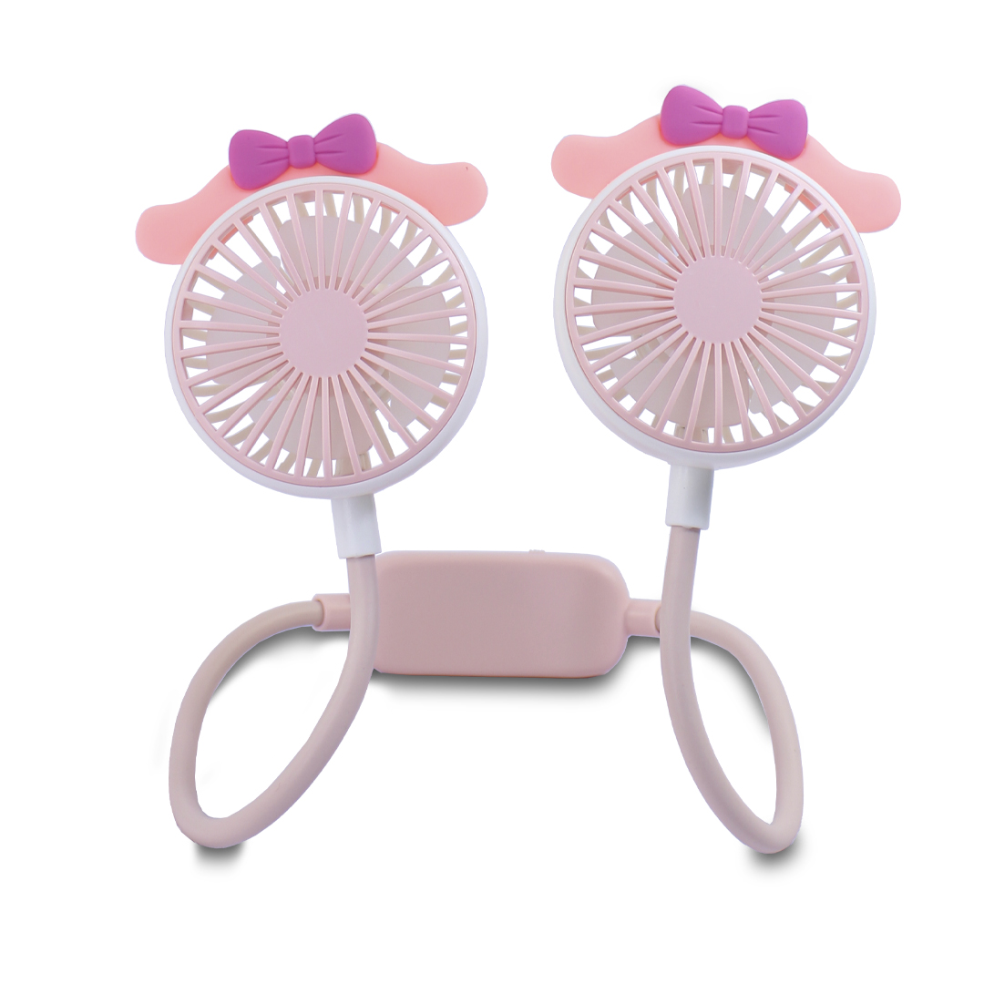 Ventilador Deportivo De Cuello Colgante Flexible Rosa 1.5w.