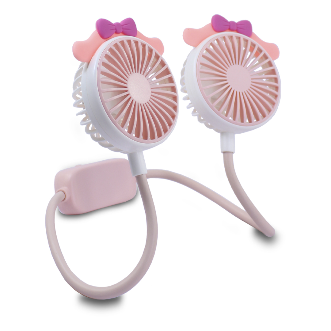 Ventilador Deportivo De Cuello Colgante Flexible Rosa 1.5w.