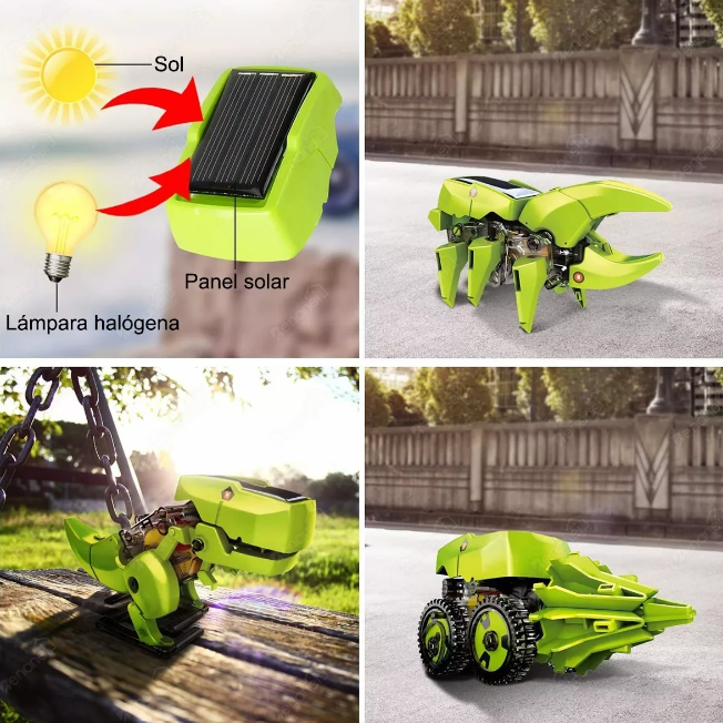 Dinosaurio Robot Solar Juguetes De 3 En 1 Robots Para Niños