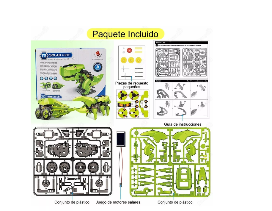 Dinosaurio Robot Solar Juguetes De 3 En 1 Robots Para Niños