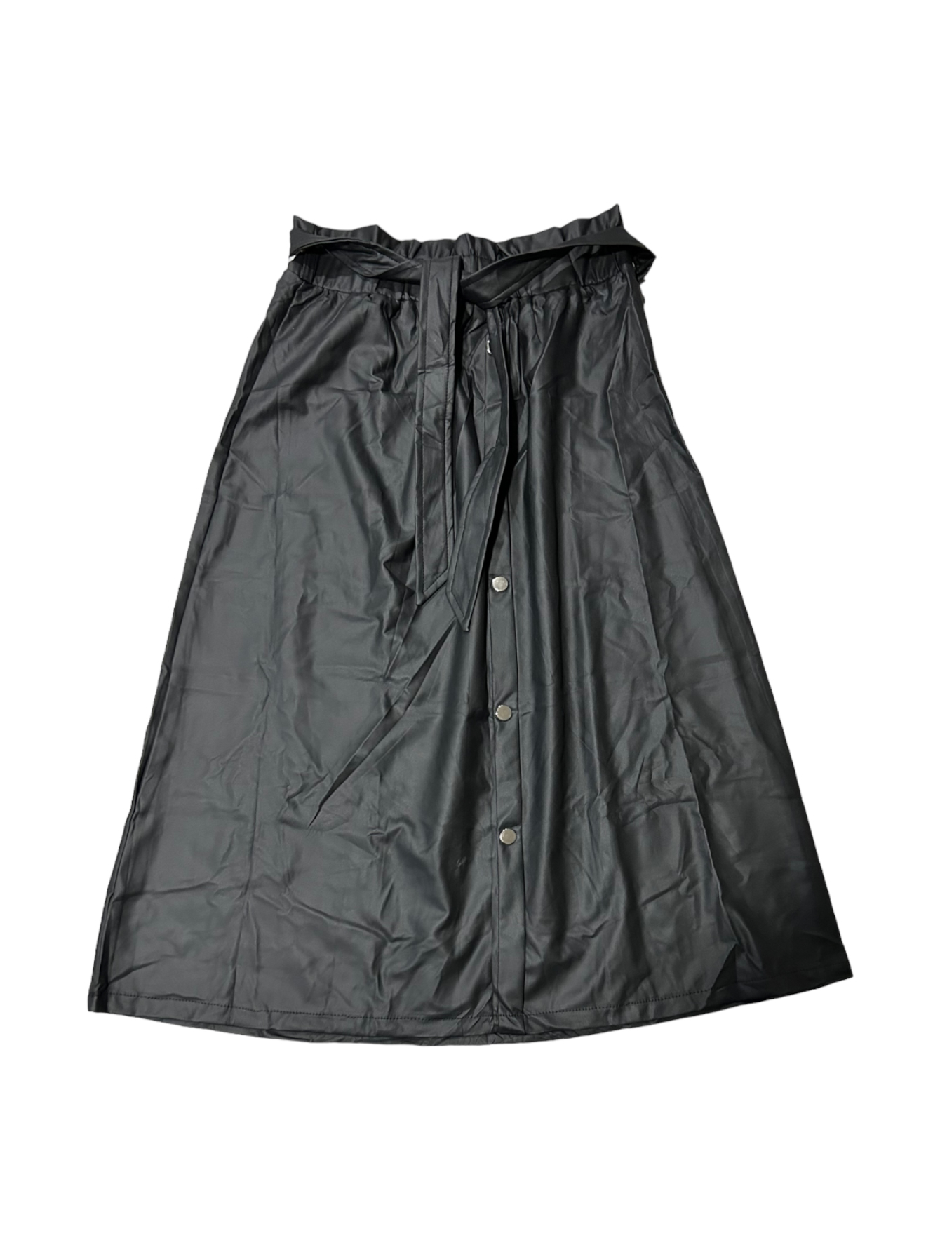 Maxi Falda Vinipiel Color Negra Para Mujer.