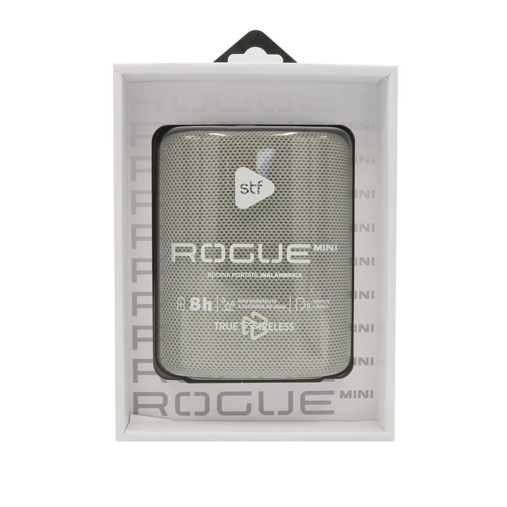 Bocina Inalámbrica Portátil Rogue Mini Stf Color Gris .