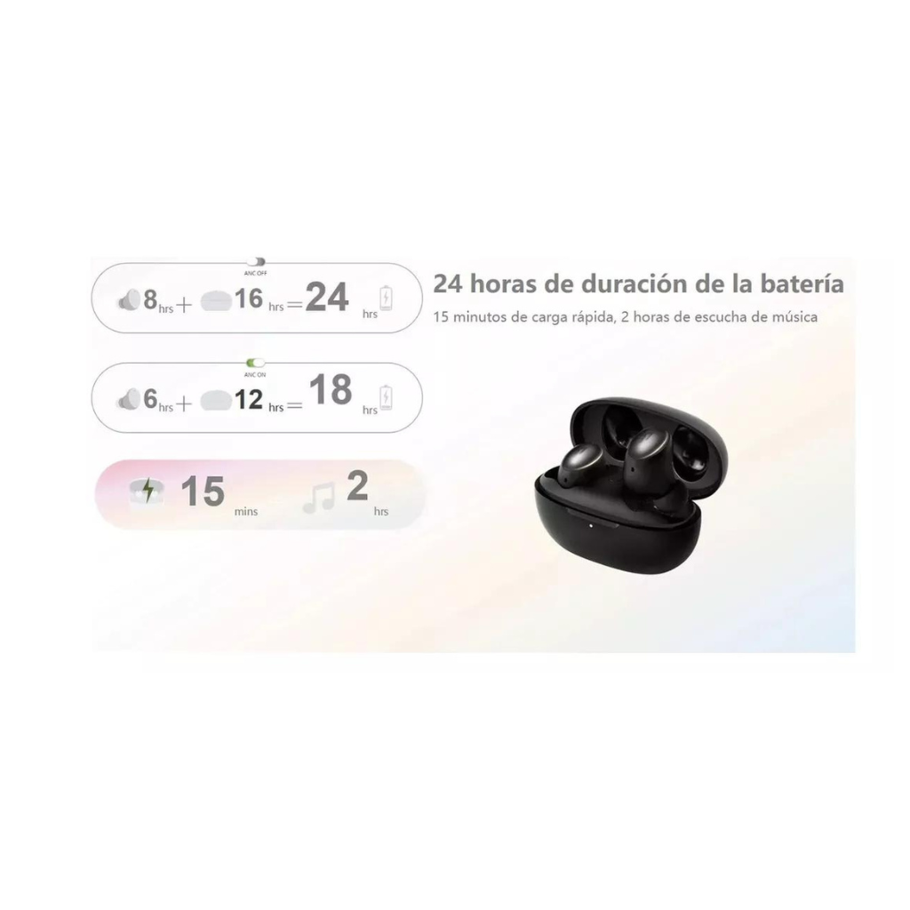 Audífonos Bluetooth 1More Color Buds 2 Cancelación Ruido.18horas.