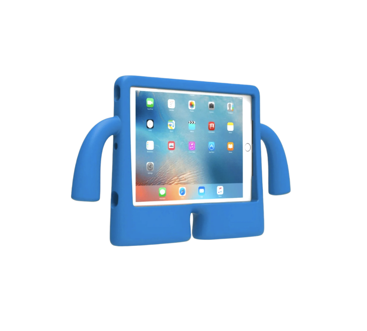 Funda Protectora Infantil con Bracitos más Mica de Cristal Gratis para Tablet iPad 2/3/4 9.7" Color Azul.