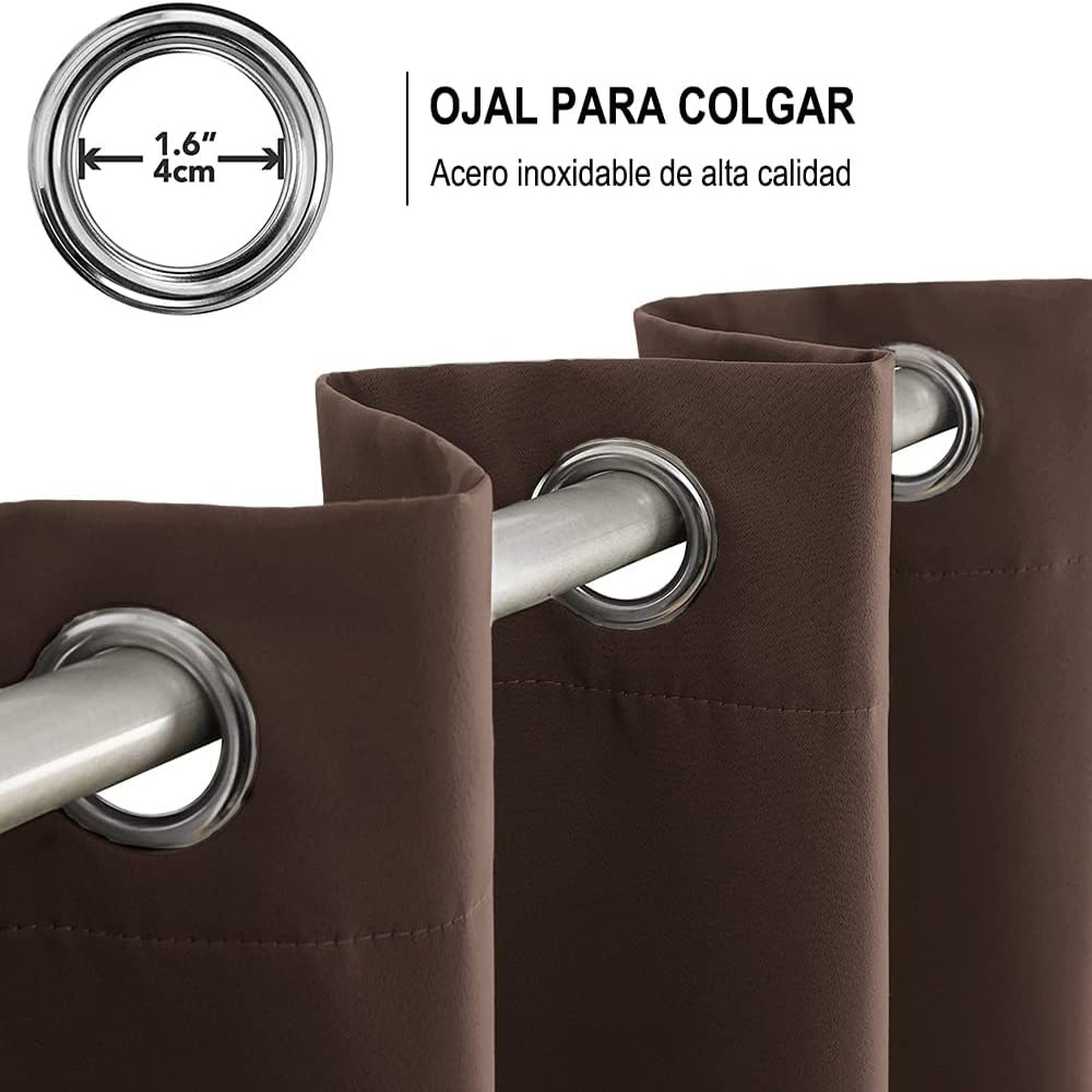 Cortinas Blackout para bloquear luz y ruido Chocolate Kyuden Home.