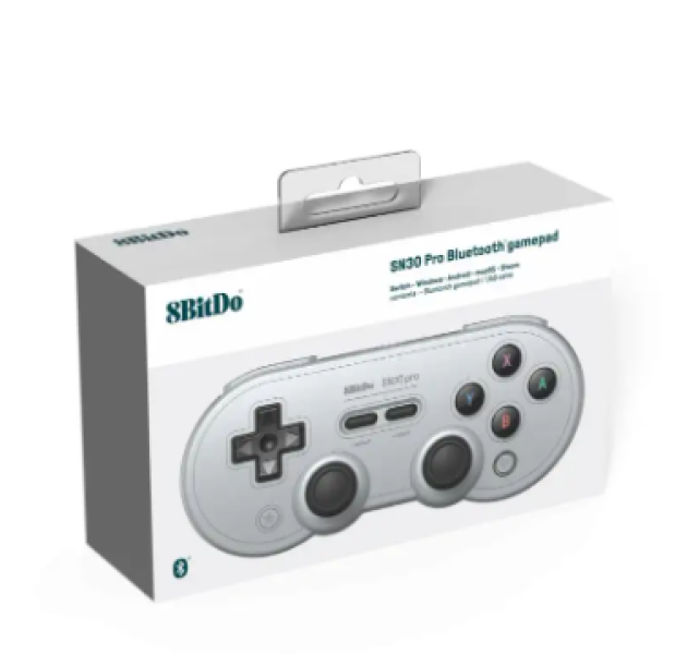 Control Joystick Inalámbrico 8bitdo Sn30 Pro G Classic Gris.