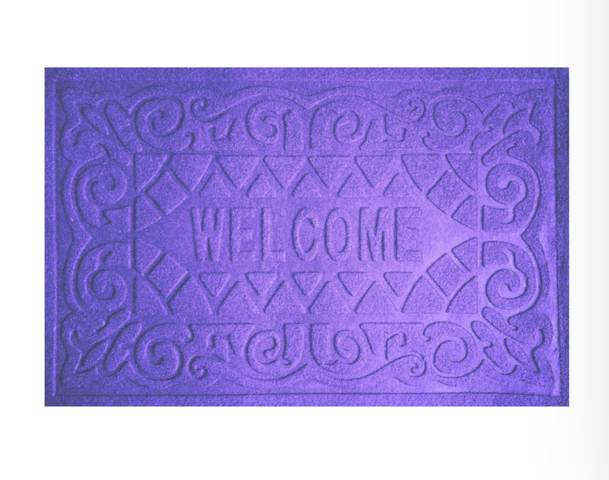 Tapete Entrada Bienvenido Alfombra Azul.