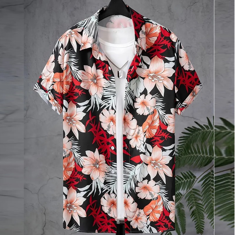 Camisa Manga Corta Con Estampado Flores.