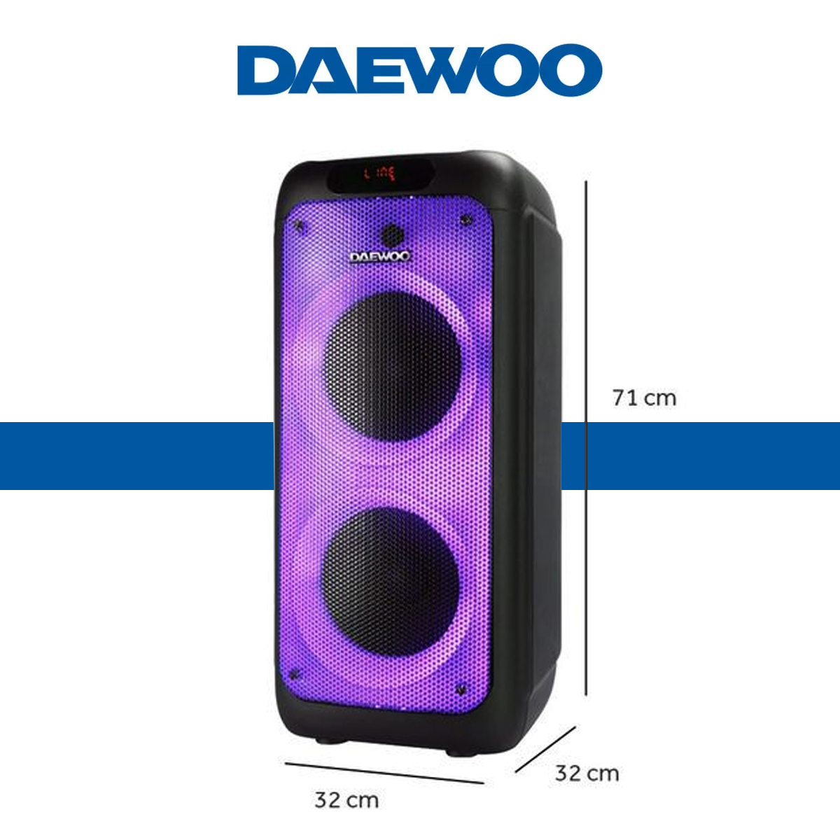 Bocina recargable bluetooth 2x8"" DW PARTY 2000