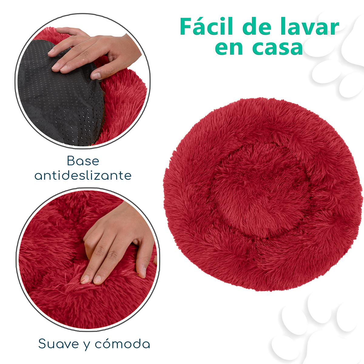 Cama Felpa Lisa Tipo Dona Suave Acolchonada Para Perro o Gato Anti Estres Comoda MOD.-04.