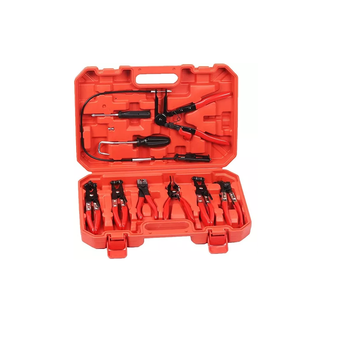 Pinza Con Manguera Para Abrazaderas Radiador Seguros Auto 9 Rojo/Negro