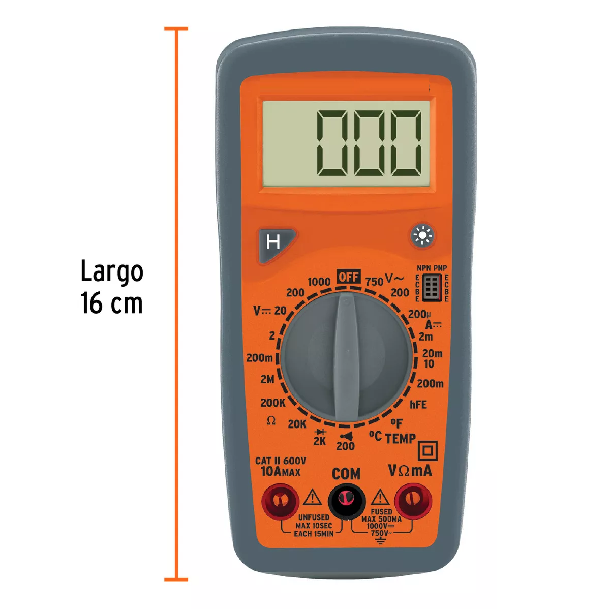 Tester Multimetro Digital 10 A Profesional naranja