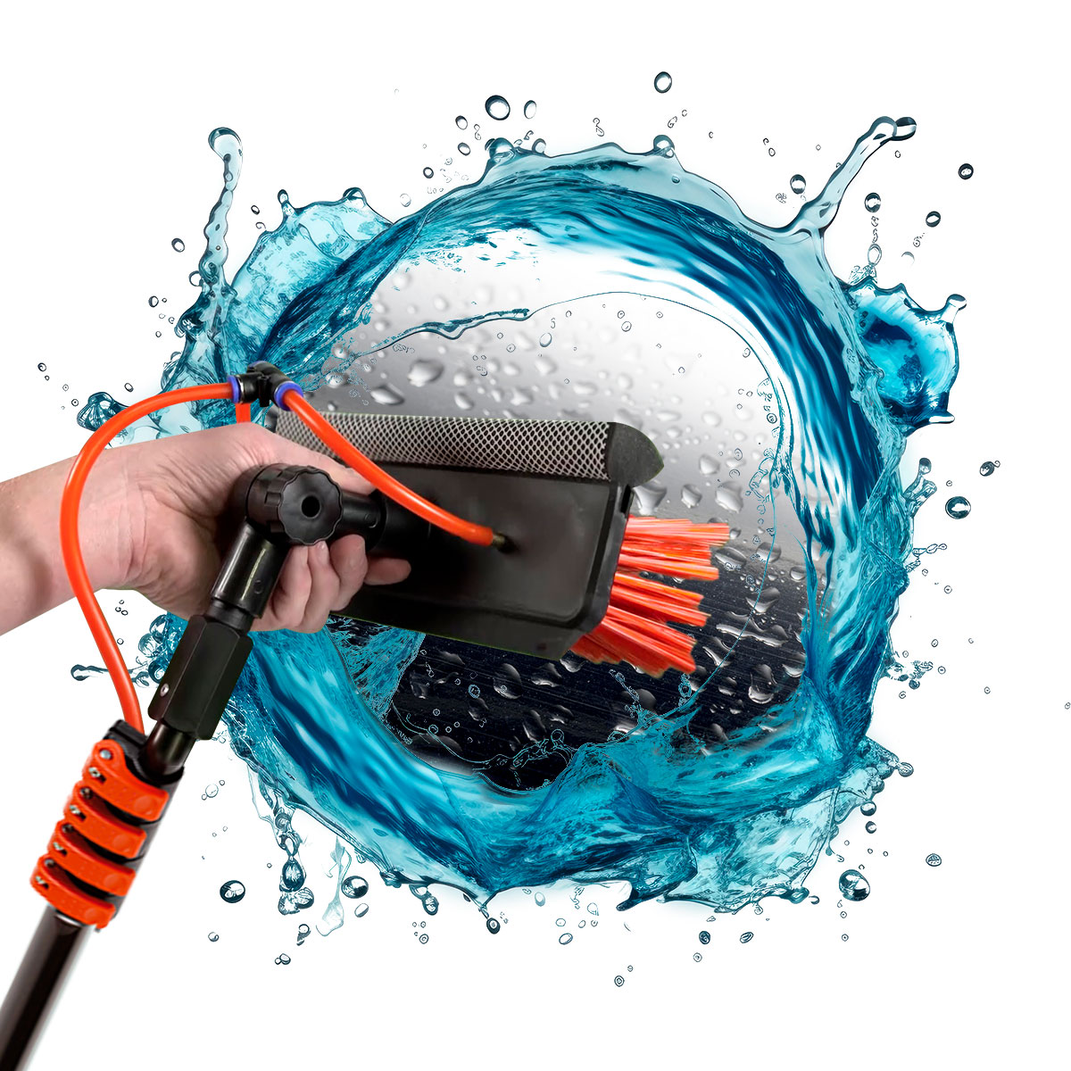 Cepillo Limpiador Telescopico STARLYFT TELESCOPIC HIDROCLEANER 7 M Beautifull Home con propulsión de agua  y Jabón, Extensible hasta 7 Metros y Ligero  