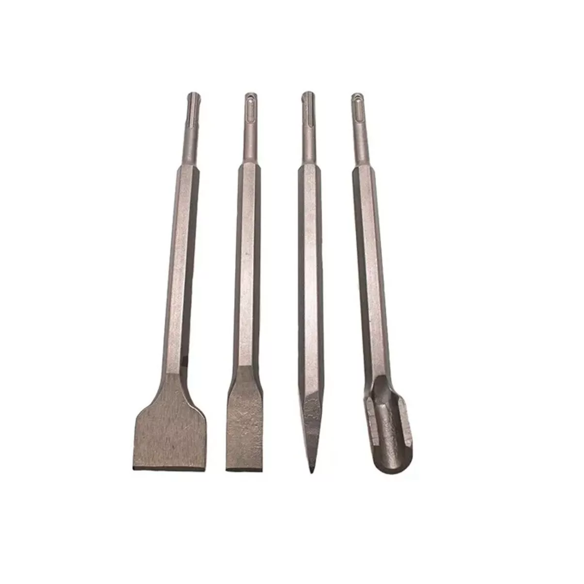 Kit Cincel Taladro Rotomartillo Concreto Gurbia 25 cm 4pz Plata 