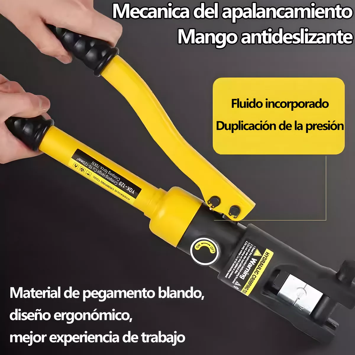 Pinza Ponchadora Hidraulica 16 Ton 30 Pzs Para Terminales Amarillo/negro