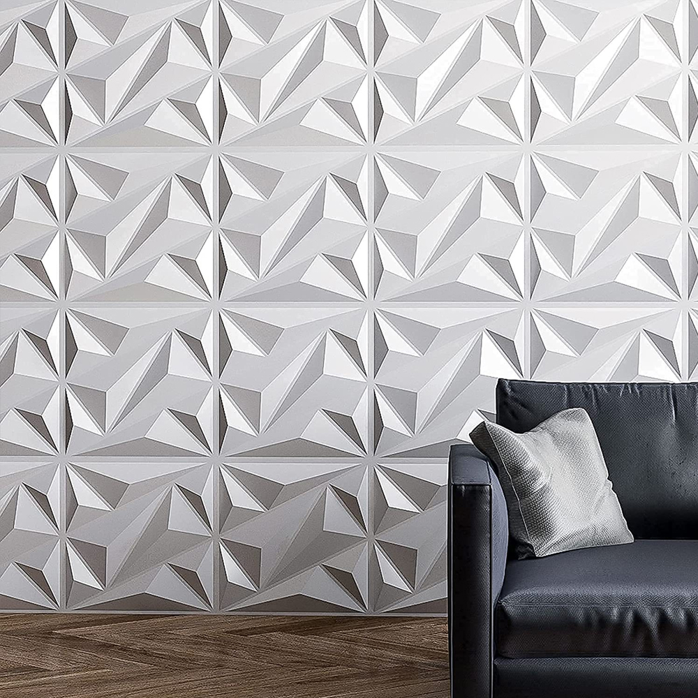  20 Pz Panel Decorativo 3d Para Pared Diagonal 50x50cm 5m2 Cubiertos, Panel De Pared 3d Impermeable, Con Cinta De Doble Cara.
