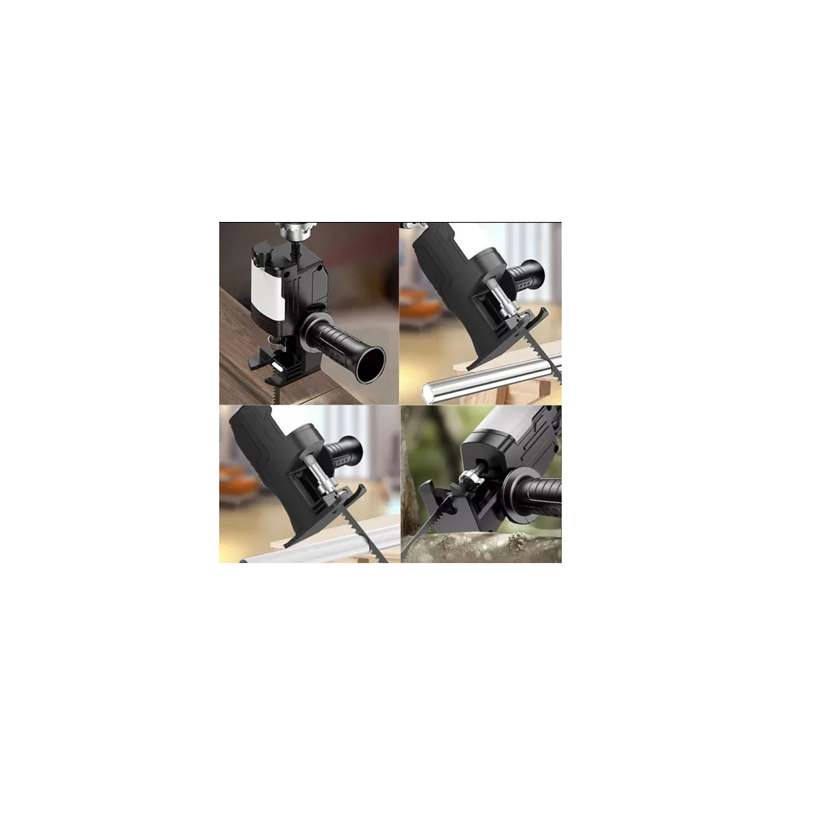 Adaptador Taladro Sierra Sable Reciproca Convertidor 3 pz NEGRO