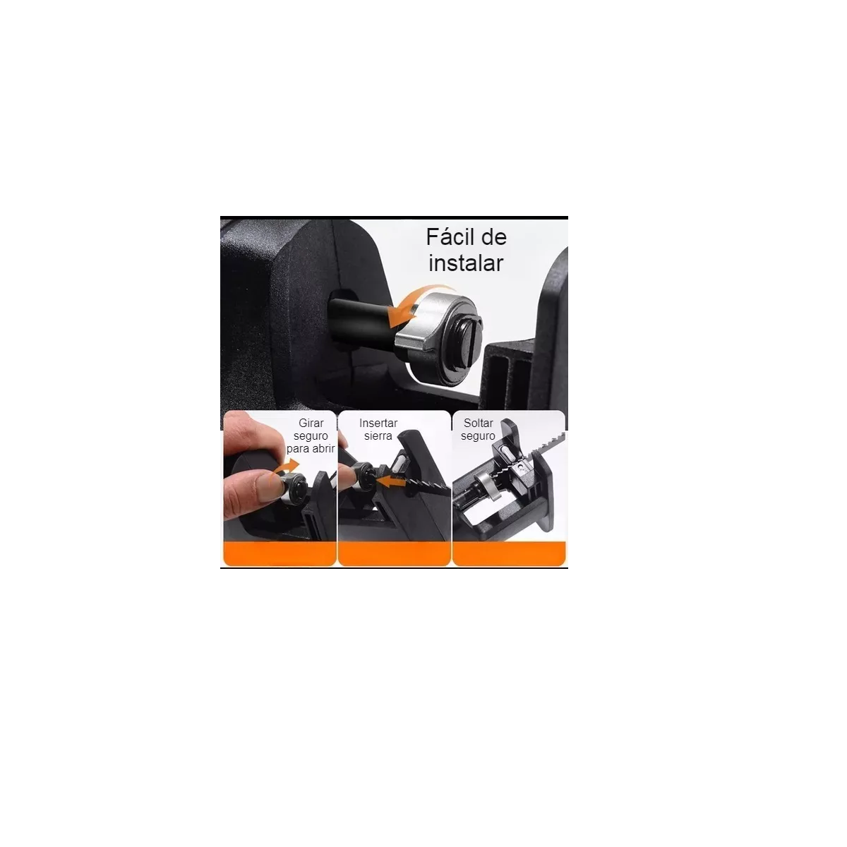 Adaptador Taladro Sierra Sable Reciproca Convertidor 3 pz NEGRO