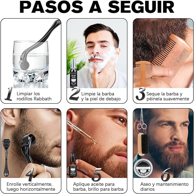Kit Barba Cuidado, Kit de Cuidado de Barba 12 en 1 para Hombres, Juego de Regalo para Crecer y Afeitar Barba, Regalos para Hombres para Papá, Novio, Esposo.
