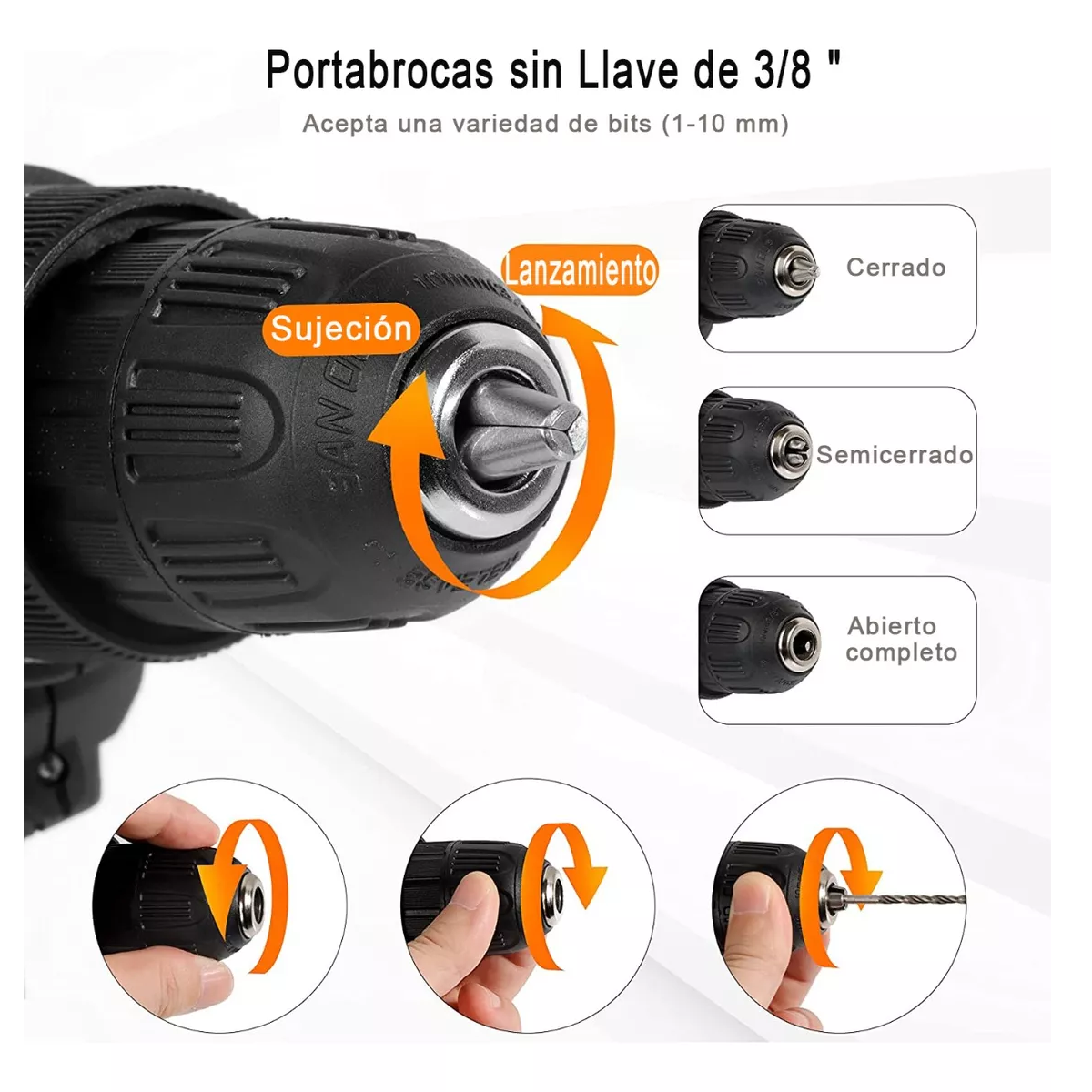Taladro Atornillador Inalámbrico Con 2 Batería De Litio Negro//Rojo