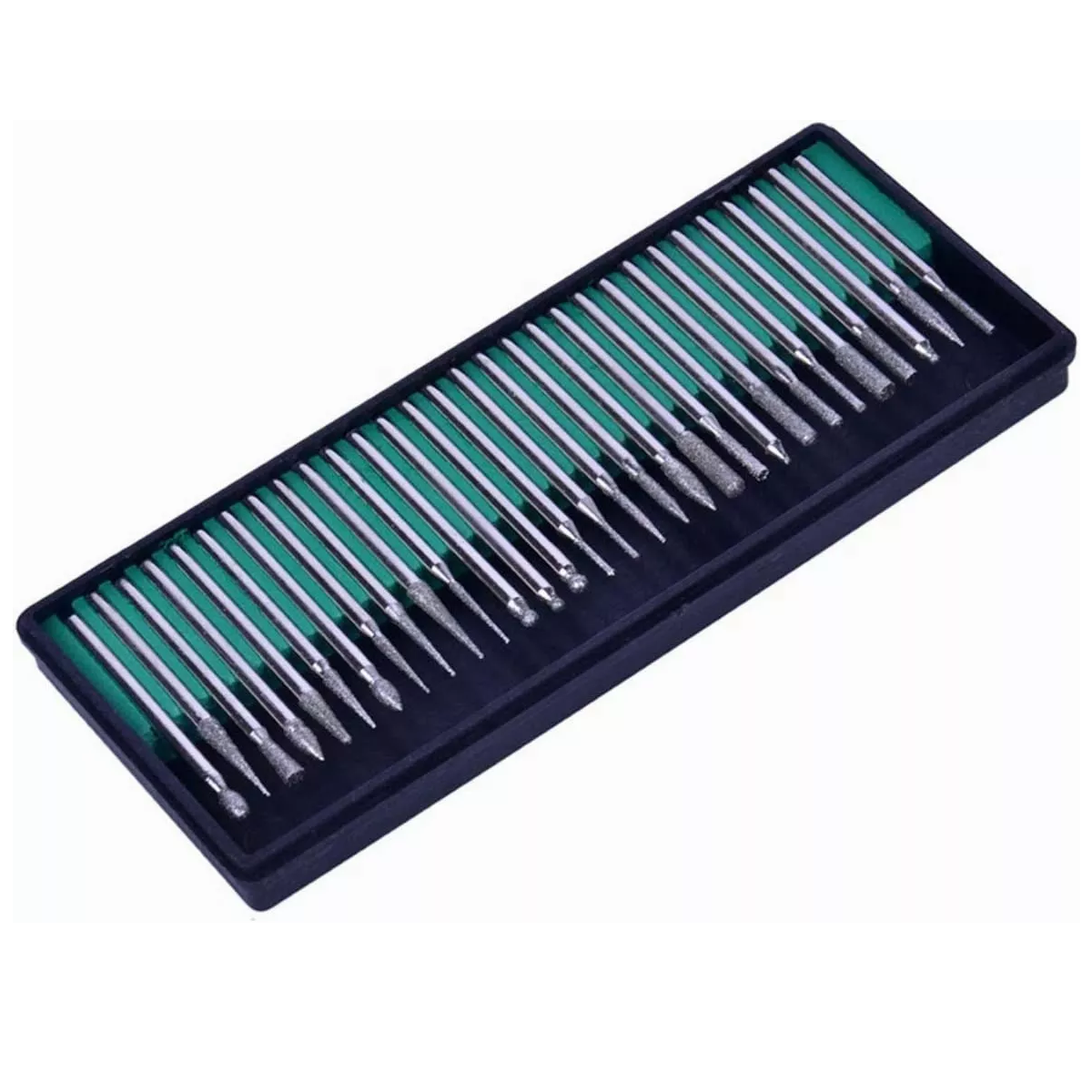 Kit 30 Brocas Diamante Mini Taladro Mototool Grabado Plata