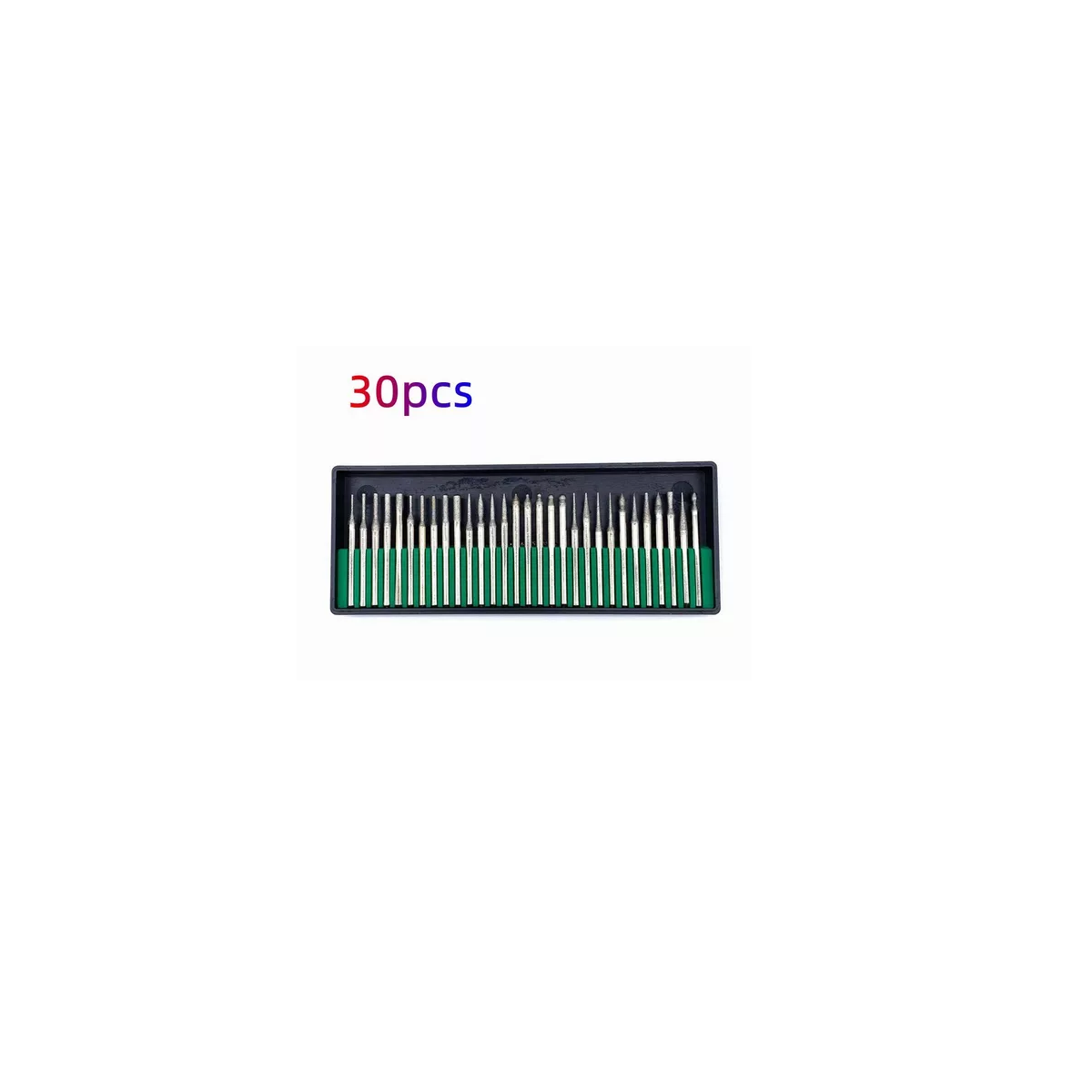 Kit 30 Brocas Diamante Mini Taladro Mototool Grabado Plata