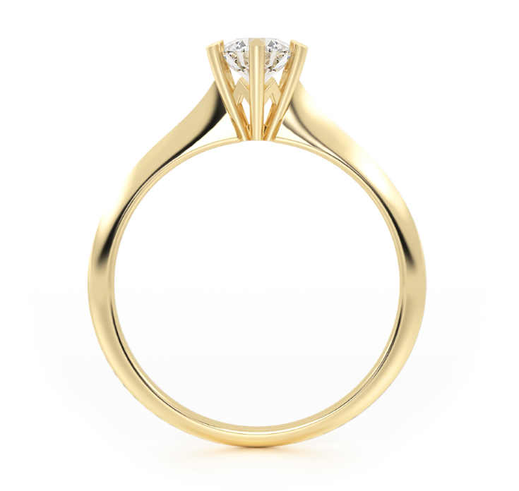 ANILLO DE COMPROMISO SOLITARIO 14K ORO AMARILLO CLÁSICO ABBA JOYAS