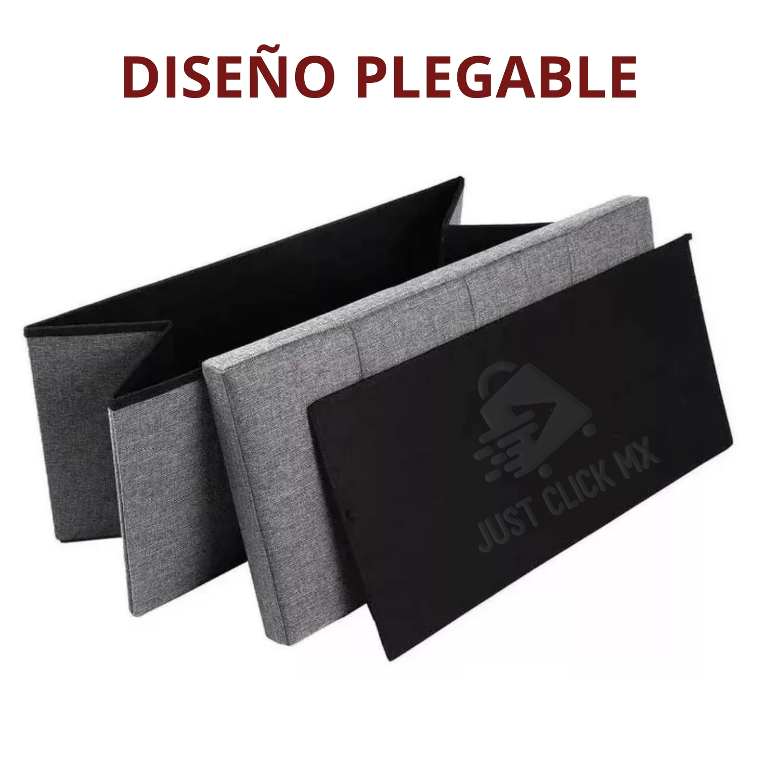 Baúl Otomano Taburete Almacenamiento Plegable
