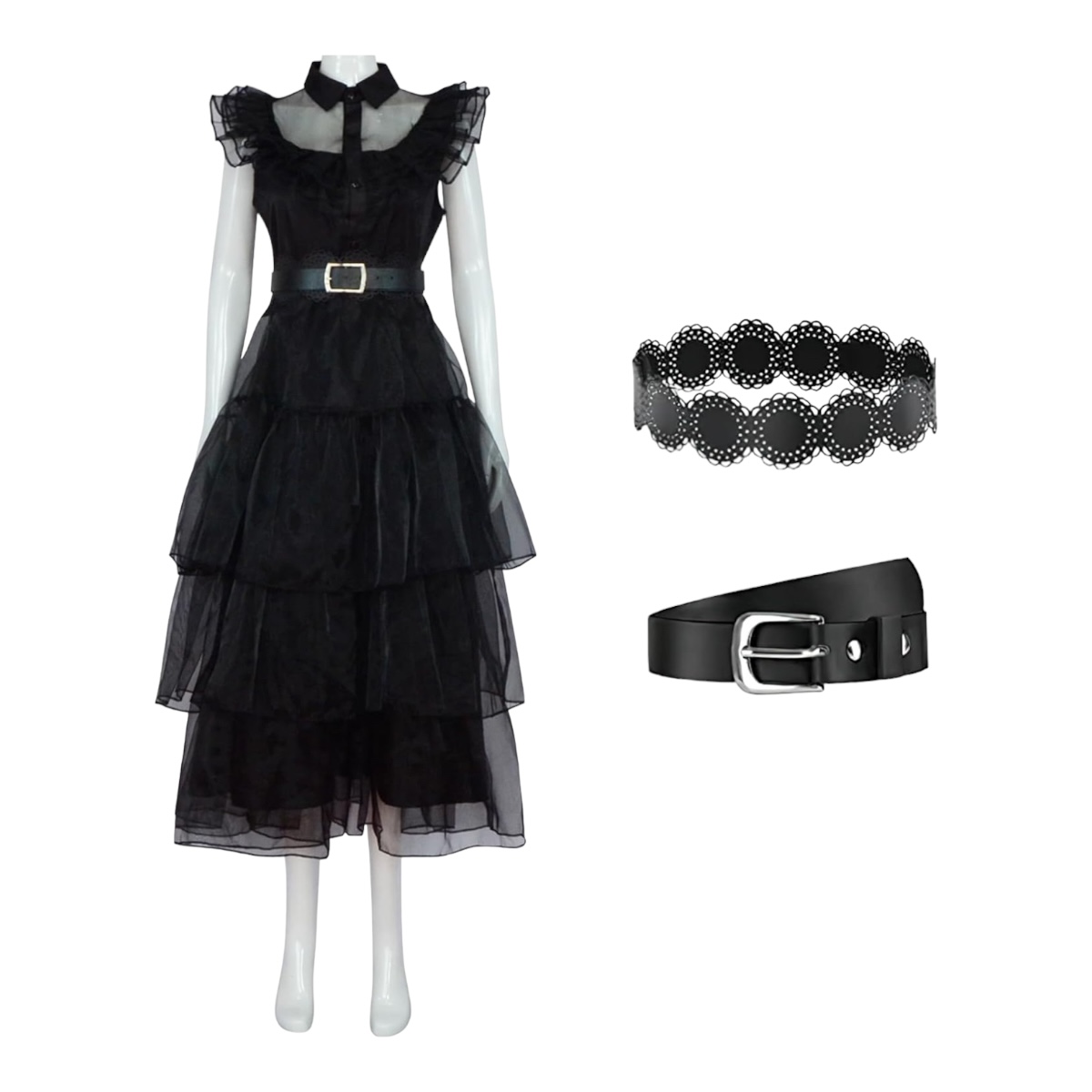 Disfraz De Wednesday Addams Para Niñas Fiestas Cosplay Merlina.