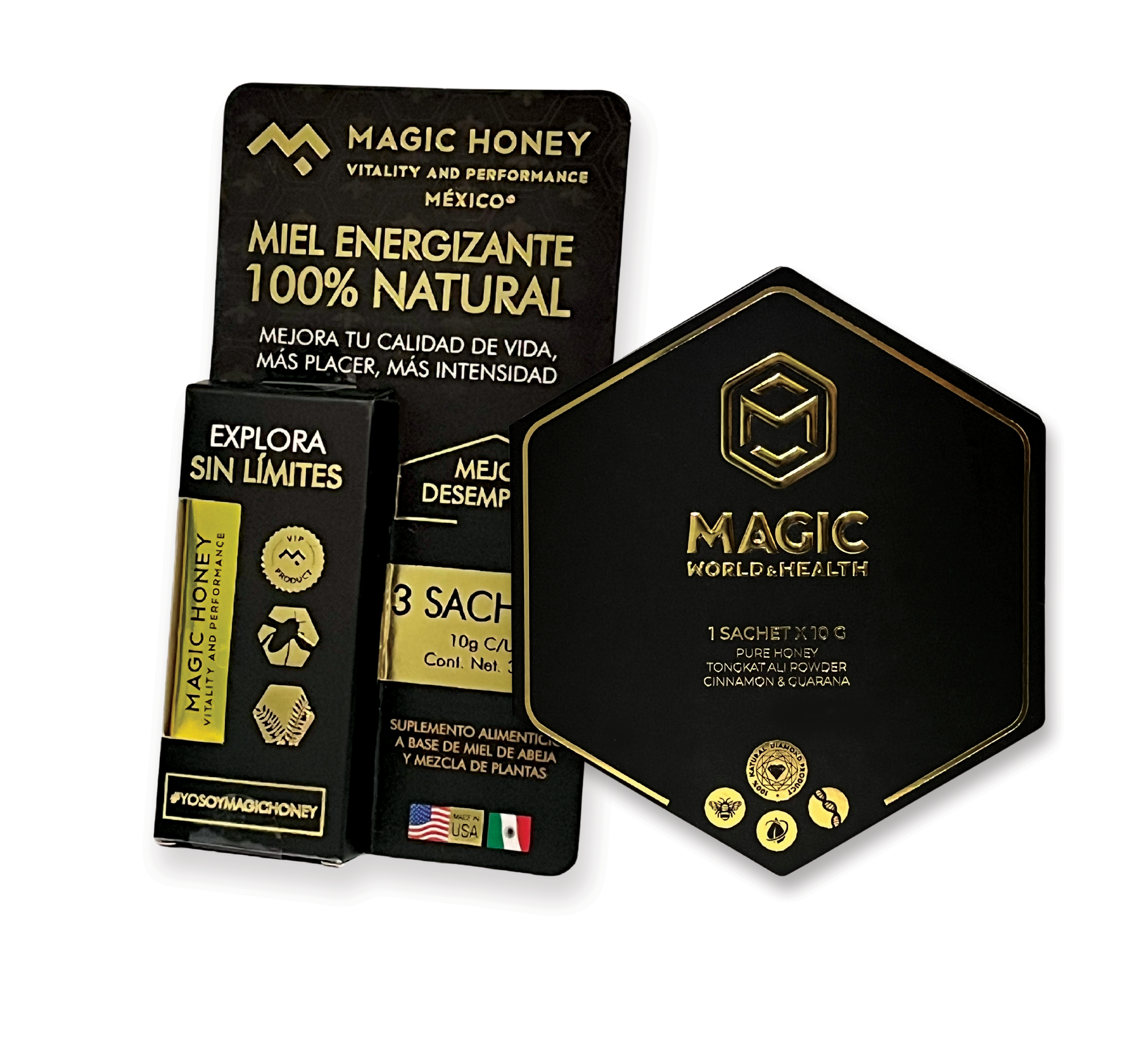 Magic Honey Miel Vip Original Organica 3 Sachet + 1